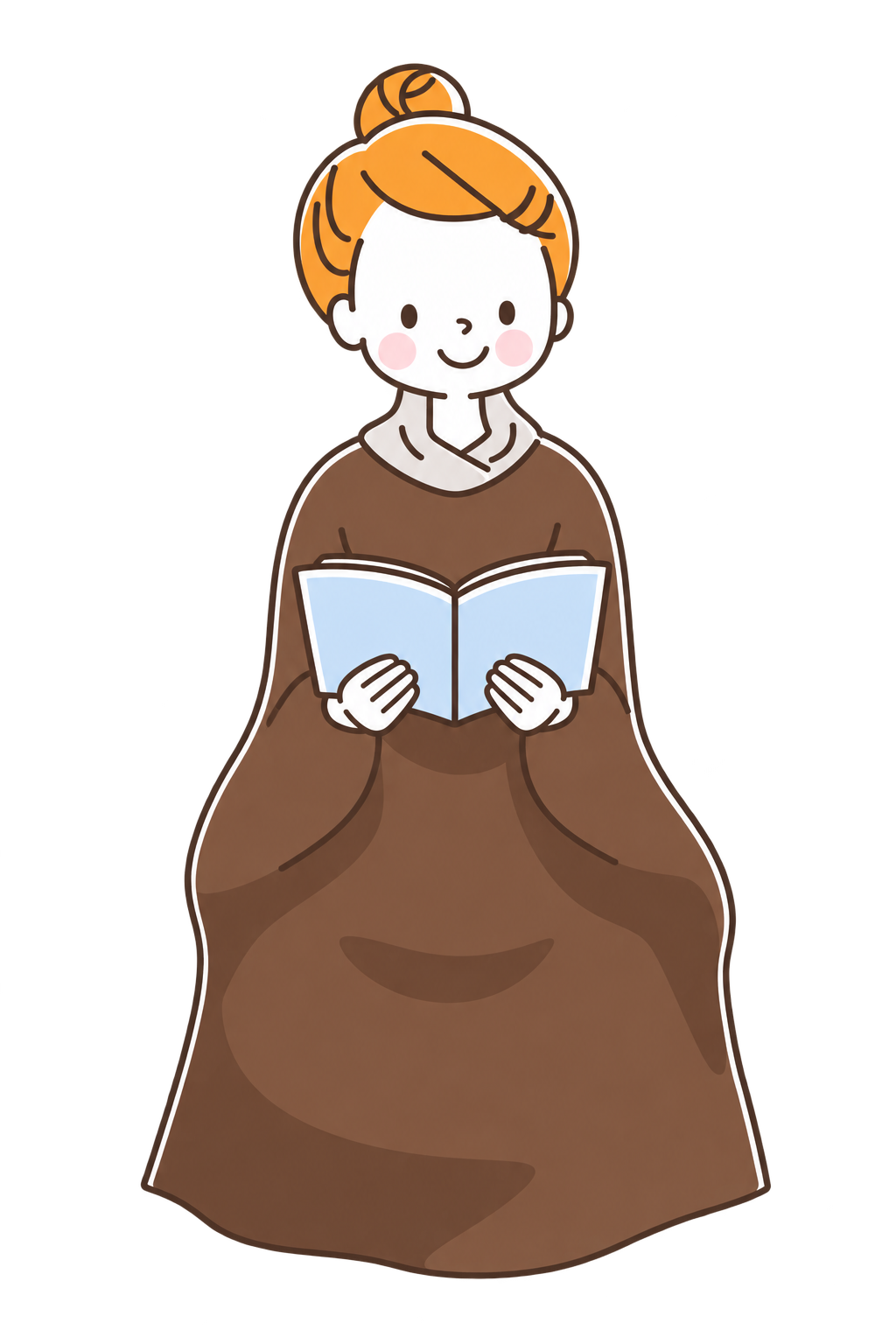 茶のマント姿の女性