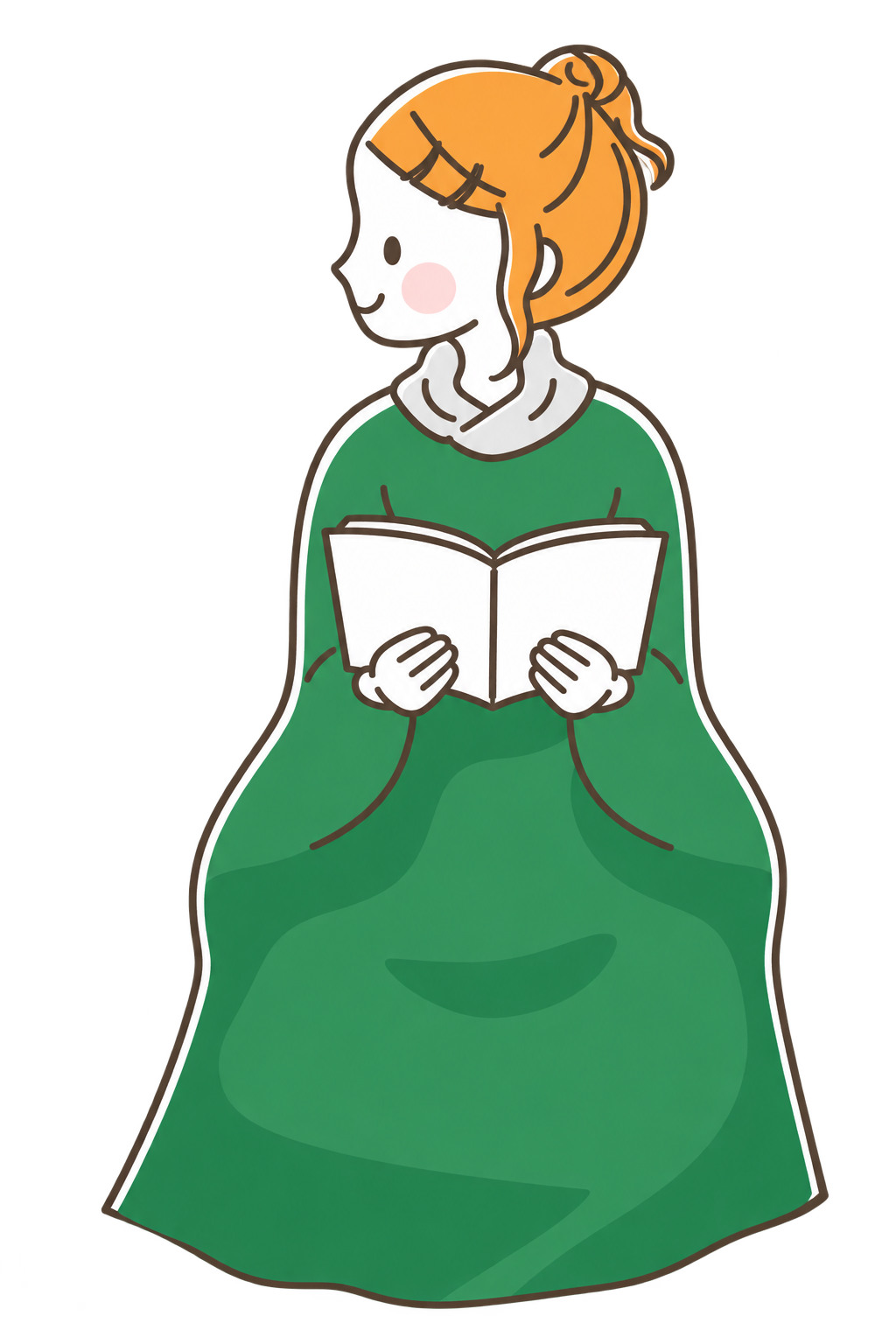 緑のマント姿の女性